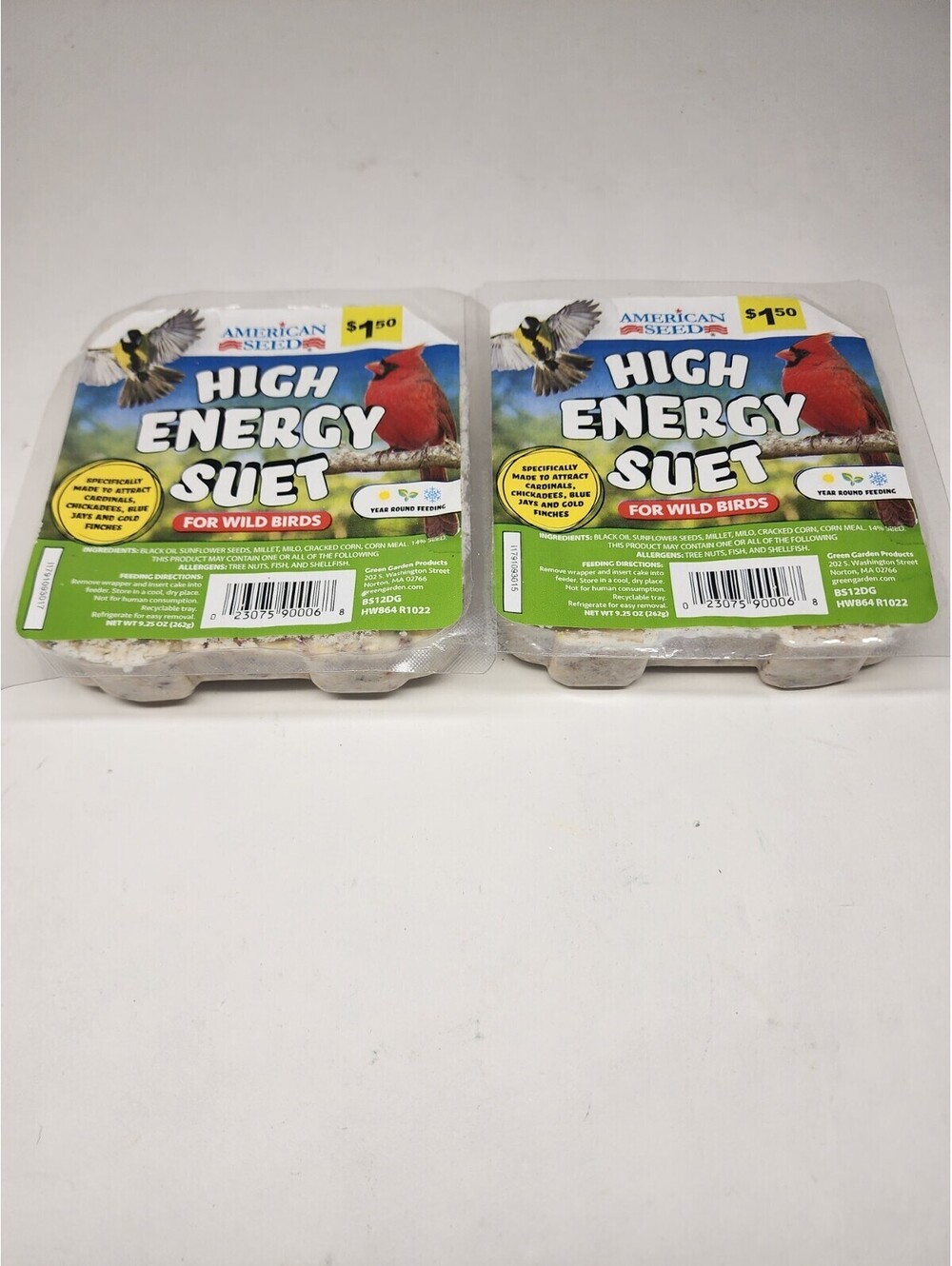 lot of 2 high energy suet for wild birds american seed FREE SHIPPING